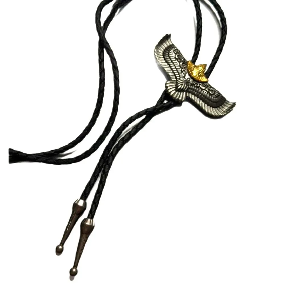 NWT 2 Color Eagle Bolo Tie, Western Style Cowboy Necktie Unisex